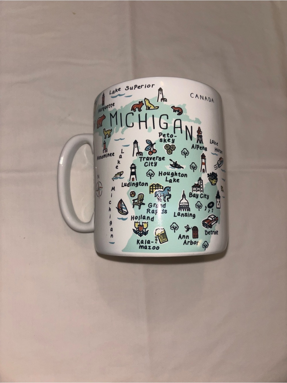 Michigan Illustrated Ceramic Oversized Mug - My Place